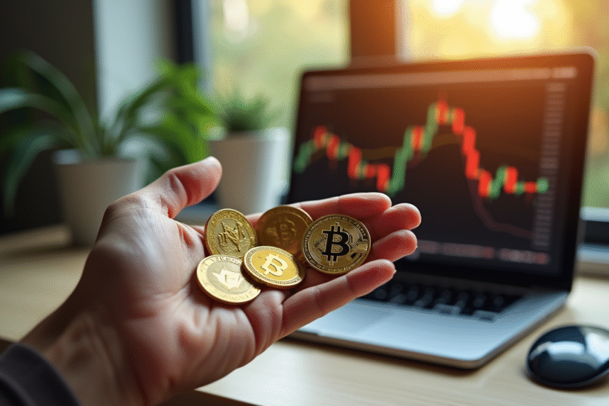 Holding cryptocurrencies with live market chart